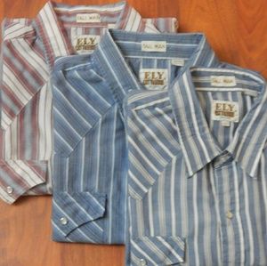 Ely Cattleman XL Tall Pearl Snap Western Shirt Lot